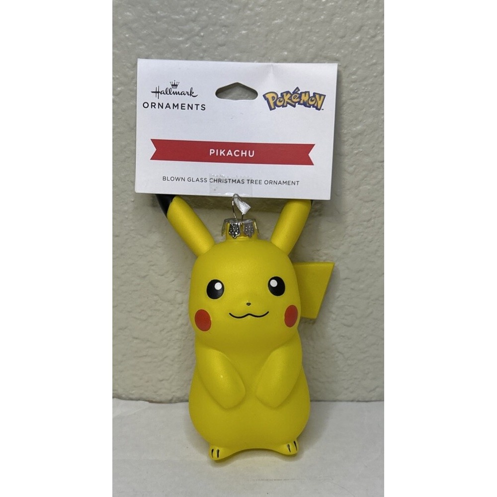 Hallmark Pokemon Pikachu Blown Glass Christmas Ornament 4.5" 2024 NWT HCM2758